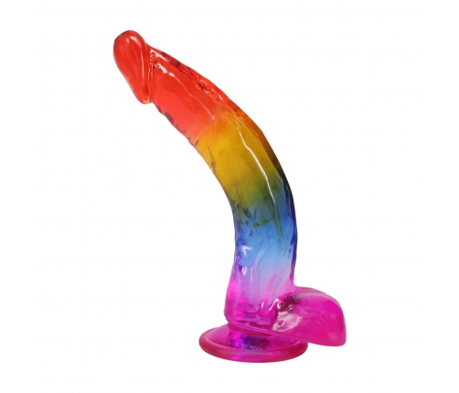 Doc Johnson Crystal Jellies Rainbow 24.1 cm Intimate Model with Suction Base