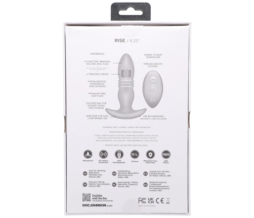 Rise - Silicone Anal Plug with Remote Control
