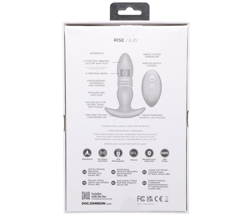 Rise - Silicone Anal Plug with Remote Control