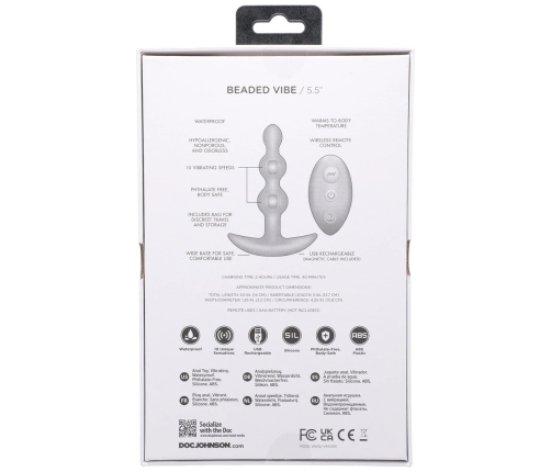 Beaded Vibe - Silicone Anal Plug with Remote Control