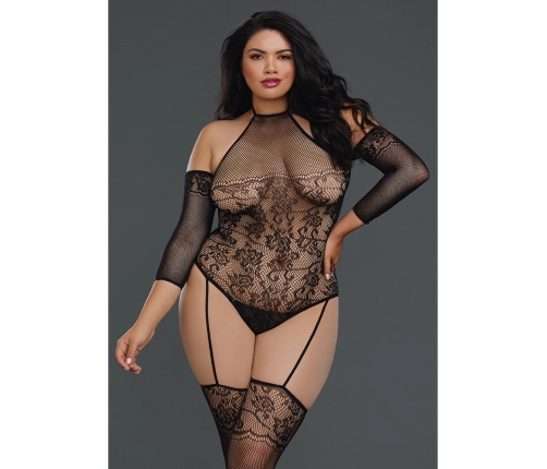 Fishnet Teddy Bodystocking - Plus Size