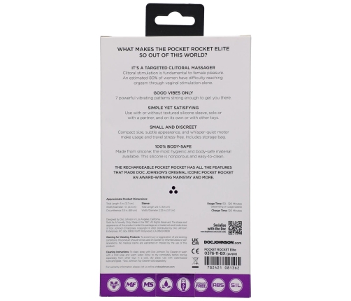 Elite - Mini Vibrator with Interchangeable Attachment - 4 / 10 cm