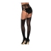 Caged Seamless Garter Belt Pantyhose - One Size