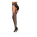 Fishnet Suspender Pantyhose - One Size - Black