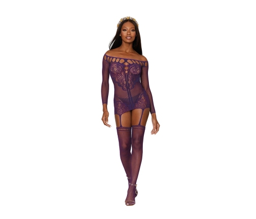 Garter Dress Diamond - One Size - Aubergine