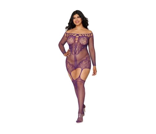 Garter Dress Diamond - Plus Size - Aubergine