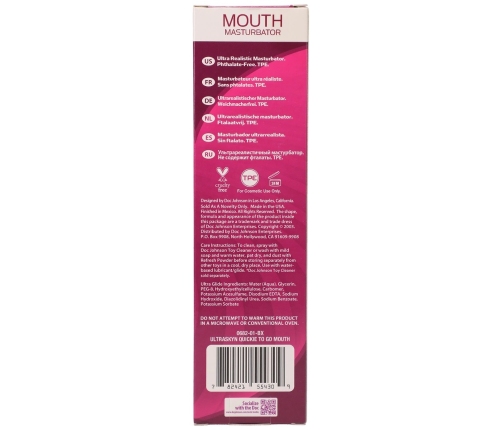 Doc Johnson ULTRASKYN Oral Shape Intimate Sleeve Compact Transparent
