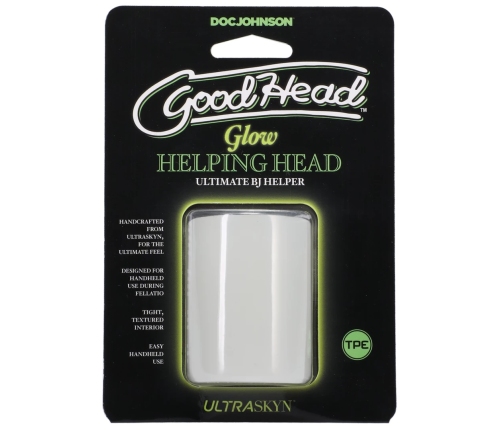 Glow Helping Head - Masturbator Sleeve - Frost / Green Glow