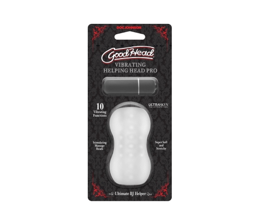 GoodHead - Helping Head Pro - Vibrating Masturbator Sleeve - Frost