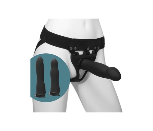 Doc Johnson Body Extensions Silicone Harness Vibrating Set, Adjustable, Black