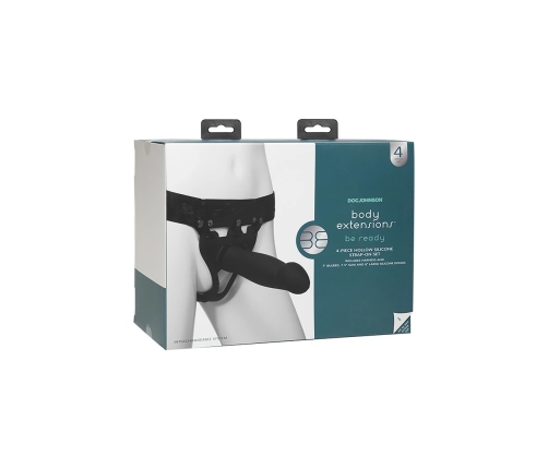 Doc Johnson Body Extensions Silicone Harness Vibrating Set, Adjustable, Black