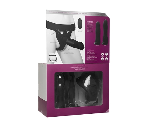 Doc Johnson Body Extensions Silicone Harness Vibrating Set, Black