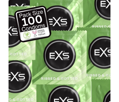 EXS 3 in 1 - Ribbed, Dotted and Flared - Condoms - 100 Pieces