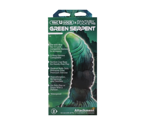 Fantasy Fuckers Serpiente Verde Silicone Intimate Machine Green-Black XL
