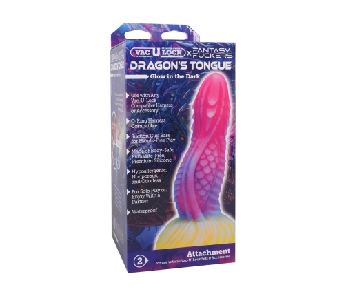 Fantasy Fuckers Dragon Tongue Glow-in-the-Dark Silicone Model Multicolor