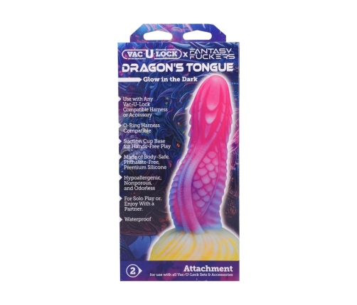 Fantasy Fuckers Dragon Tongue Glow-in-the-Dark Silicone Model Multicolor