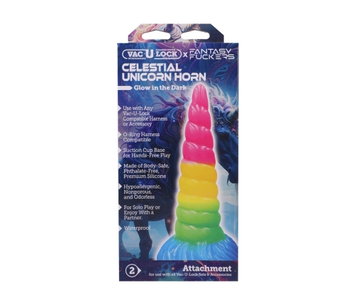 Fantasy Fuckers Celestial Unicorn Horn Multicolor Glow Silicone Model