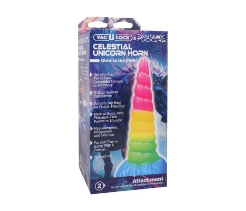 Fantasy Fuckers Celestial Unicorn Horn Multicolor Glow Silicone Model