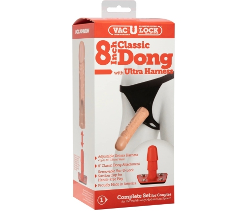 Classic Dildo with Ultra Harness - 8 / 20 cm - Vanilla