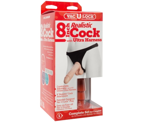 Realistic Cock + Ultra Harness - 8 / 20 cm