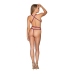 Strappy Lace Teddy - One Size - Mulberry