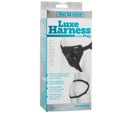 Doc Johnson Luxe Harness Adjustable Neoprene System Black 69”