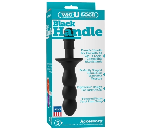 Doc Johnson Vac-U-Lock Ergonomic Handle Black - Universal Grip Accessory