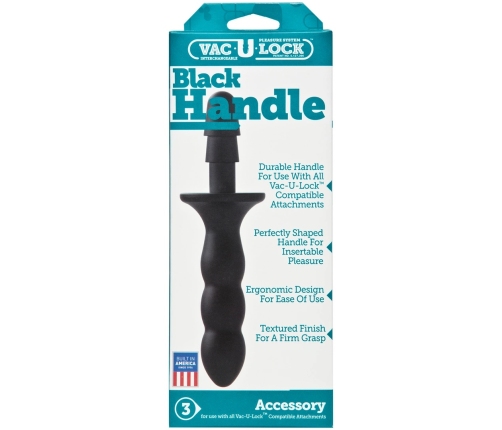 Doc Johnson Vac-U-Lock Ergonomic Handle Black - Universal Grip Accessory