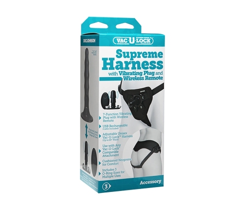Supreme Harness with Vibrating Plug and Remote Control - 2 Pieces