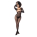 Leg Avenue Long Sleeve Fishnet Bodystocking Black One Size