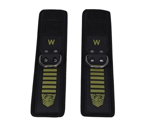 Doc Johnson Kink Tactical Wrist Cuffs Adjustable Black/Green Neoprene