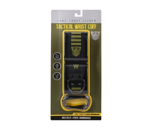 Doc Johnson Kink Tactical Wrist Cuffs Adjustable Black/Green Neoprene