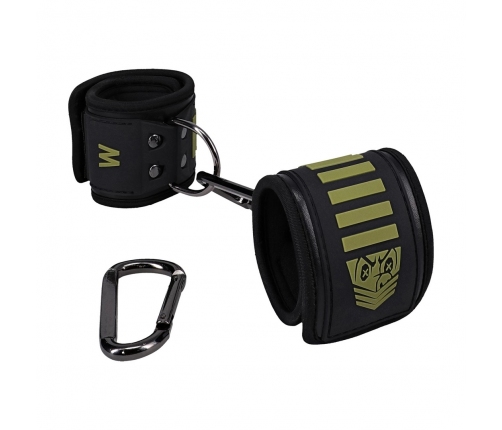 Doc Johnson Kink Tactical Wrist Cuffs Adjustable Black/Green Neoprene