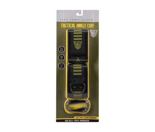 Doc Johnson Kink Tactical Ankle Cuffs Black/Green Neoprene Adjustable