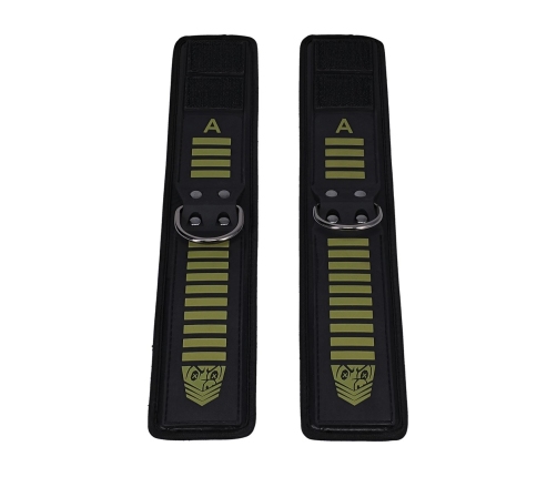 Doc Johnson Kink Tactical Ankle Cuffs Black/Green Neoprene Adjustable