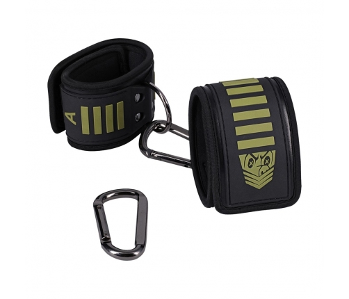 Doc Johnson Kink Tactical Ankle Cuffs Black/Green Neoprene Adjustable