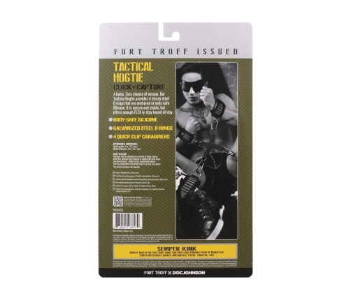 Doc Johnson Tactical Hogtie System Black - Silicone & Steel Restraint Set