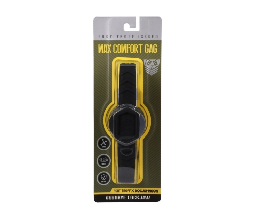 Doc Johnson Max Comfort Gag Black - Flexible Silicone Jaw Support