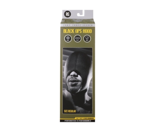 Doc Johnson Black Ops Hood Regular Size - Black Neoprene Mask