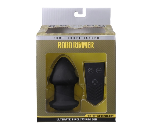 Doc Johnson Robo Rimmer X Vibrating Rotating Plug Black Remote Control