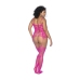 Mapele Fishnet Bodystocking Pink Queen Size - Floral Panels
