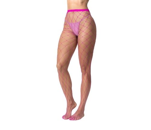 Mapele Fence Net Pantyhose One Size Pink - Durable Mesh Design