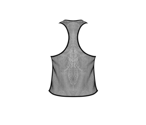 Male Power Stretch Net Tank Top S/M Black - Breathable Mesh Design