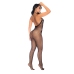 Leg Avenue Bodystocking Halter Floral Mesh Black One Size