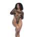 Mapele Long Sleeve Fishnet Bodysuit Black Queen Size