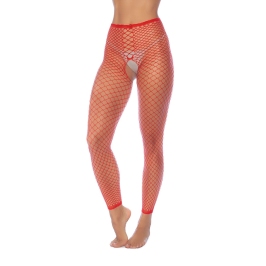 Leg Avenue Fence Net Red Versatile Top & Stockings One Size