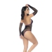 Mapele Fishnet & Lace Bodysuit Set Black/Purple One Size