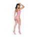 Mapele Floral Fishnet Bodysuit Set Bubblegum Pink One Size