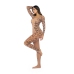 Mapele Leopard Mesh Long Sleeve Bodystocking One Size
