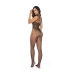 Mapele Leopard Fishnet Bodystocking Black One Size - Patterned Knit Design